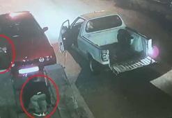 Oto tamirhanesinin rampasını çaldılar; o anlar kamerada