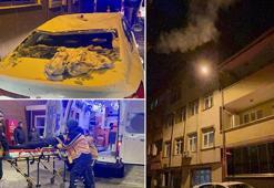 Antendeki karı temizlerken çatıdan otomobilin üzerine düşüp yaralandı