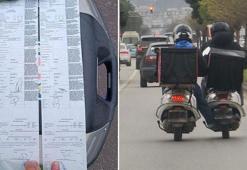 Aynı şeritte yan yana giden 2 motosikletliye 2 bin 886’şar lira ceza