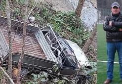 Üzerine kaya düşen kamyonet şarampole yuvarlandı; sürücü öldü, kızı yaralı