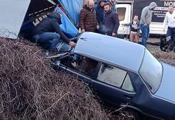 Otomobil dere yatağına savruldu: 1 ölü, 1 yaralı