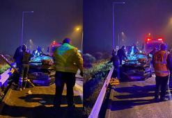 Koruma polislerinin içinde bulunduğu otomobil TIR'a çarptı: 1 şehit, 2 yaralı