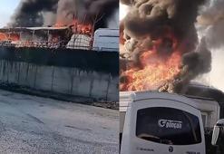 Bursa'da park halindeki otobüs yandı