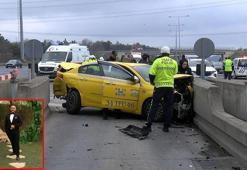 Kuzey Marmara Otoyolu'nda taksi gişelerdeki beton bariyere çarptı: 1 ölü 1 yaralı
