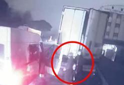 Esenyurt'ta TIR'dan hırsızlık yapmak isteyen şüphelilere bir başka TIR şoförü engel oldu