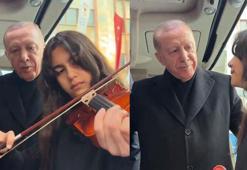 Cumhurbaşkanı Erdoğan, kemanıyla Çanakkale Türküsü çalan öğrenciye eşlik etti