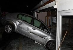 Sarıyer'de freni tutmayan otomobil mobilya atölyesine girdi