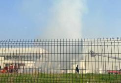 Manisa'da kağıt fabrikasının bahçesinde yangın