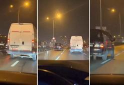 Kartal'da trafikte tehlikeli inatlaşma kamerada