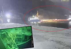 Batan gemideki mürettebat, rüzgardan havalanan brandaya bellerine bağladıkları kemer ile müdahale etmiş