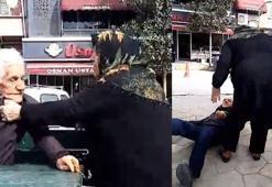 Kocası yeni ölen kadın, kendisini rahatsız eden kişiyi parkta dövdü; o anlar kamerada