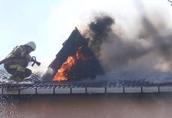 Ataşehir'de tamirhanede yangın