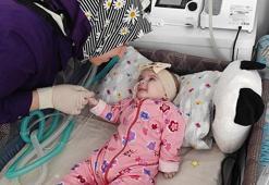 8 makineye bağlı SMA hastası Amine Ravza bebek, hayata tutunmaya çalışıyor