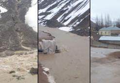 Yüksekova'da sağanak; dere taştı, 5 ahırı su bastı