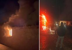 Tek katlı evde çıkan yangında 2 kişi dumandan etkilendi