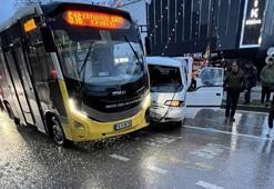 Bursa'da ana yola kontrolsüz çıkan minibüs, özel halk otobüsü ve motosiklete çarptı: 3 yaralı
