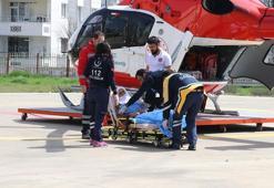 Ambulans helikopter, kalp krizi geçiren hasta için havalandı