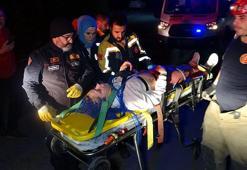 Manzara seyrederken istinat duvarından düşen kadın yaralandı