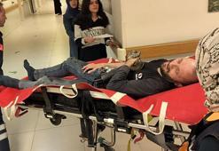 Demir profil keserken eline saplanan spiral makinesi ile hastaneye kaldırıldı