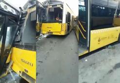 Gaziosmanpaşa'da gaz pedalı takılı kaldığı öne sürülen İETT otobüsü duraktaki otobüslere çarptı