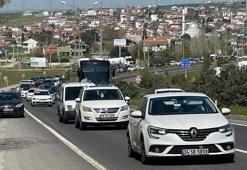Tekirdağ yolunda trafik yoğunluğu