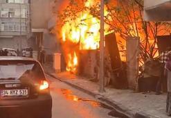 Bağcılar'da gecekondu alev alev yandı