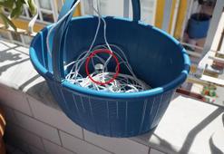 Maganda kurşunu balkonda sepeti deldi