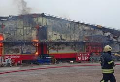 Markette çıkan yangın, belediyenin sosyal tesisine sıçradı