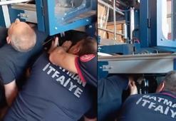 Kolu paketleme makinesine sıkışan işçi, 1 saatlik çalışmayla kurtarıldı