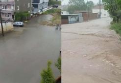 Çanakkale'de sağanak; cadde ve sokaklar suyla doldu