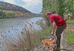 'Hareketsiz erkek görüldü’ ihbarının yapıldığı Dicle Nehri'ndeki aramalara kadavra köpeği Boyka da katıldı