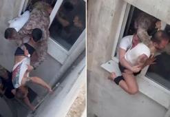 Eşini ve 2 çocuğunu rehin alan firari hükümlünün yakalanma anı kamerada