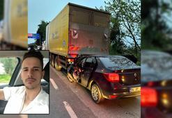 Otomobil, kargo kamyonuna çarptı: 1 ölü, 2 yaralı