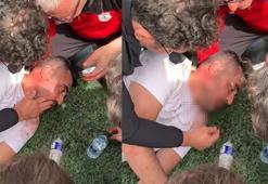 Maç sonrası kavgada dili boğazına kaçan antrenöre teknik ekip müdahale etti