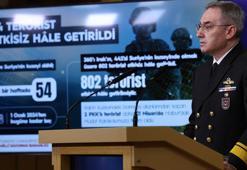 MSB: Son bir haftada 54 terörist etkisiz hale getirildi