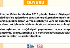 EGO: Mahkeme kararı gereğince teleferik işletmemiz süresiz olarak kapatılmıştır