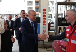 Erdoğan'dan akaryakıt istasyonu ziyareti