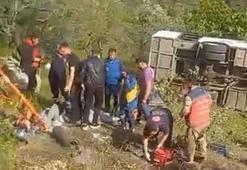 Pamukova'da, geziden dönen üniversitelilerin taşındığı midibüs şarampole devrildi: 12 yaralı