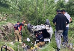 Otomobiliyle uçuruma uçan sürücü, 150 metreden yürüyerek çıktı