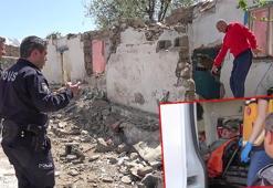 Metruk binada üzerine duvar yıkıldı, komşuları kurtardı