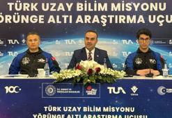 Bakan Kacır: Tuva Cihangir Atasever'in yörünge altı araştırma uçuşu, 8 Haziran'da