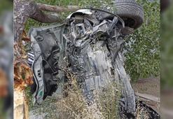 Cip elektrik direği ve ağaca çarptı: Anne, baba ve oğlu yaralandı