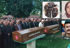 İntihar eden komiser yardımcı ile öldürdüğü eşi ve 2 çocuğu toprağa verildi