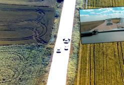 Çalıntı otomobille kaçan şüpheli, havadan ve karadan takiple yakalandı