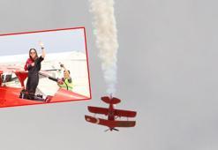 Semin Öztürk Şener'den gençlere özel gösteri uçuşu