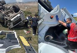 Şarampole devrilen TIR'ın sürücüsü öldü, yanındaki ağabeyi yaralı