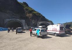 Trabzon'da tünel inşaatında iskele çöktü: 1 işçi yaralı