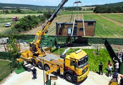 Edirne'de 'tiny house'ların kaldırılmasına başlandı
