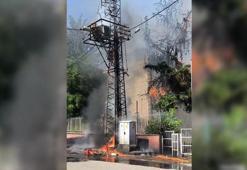 Şanlıurfa'da trafo alev alev yandı; o anlar kamerada