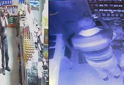 Duvarını balyozla kırdığı marketi soyup yorulunca meyve suyu içen şüpheli tutuklandı